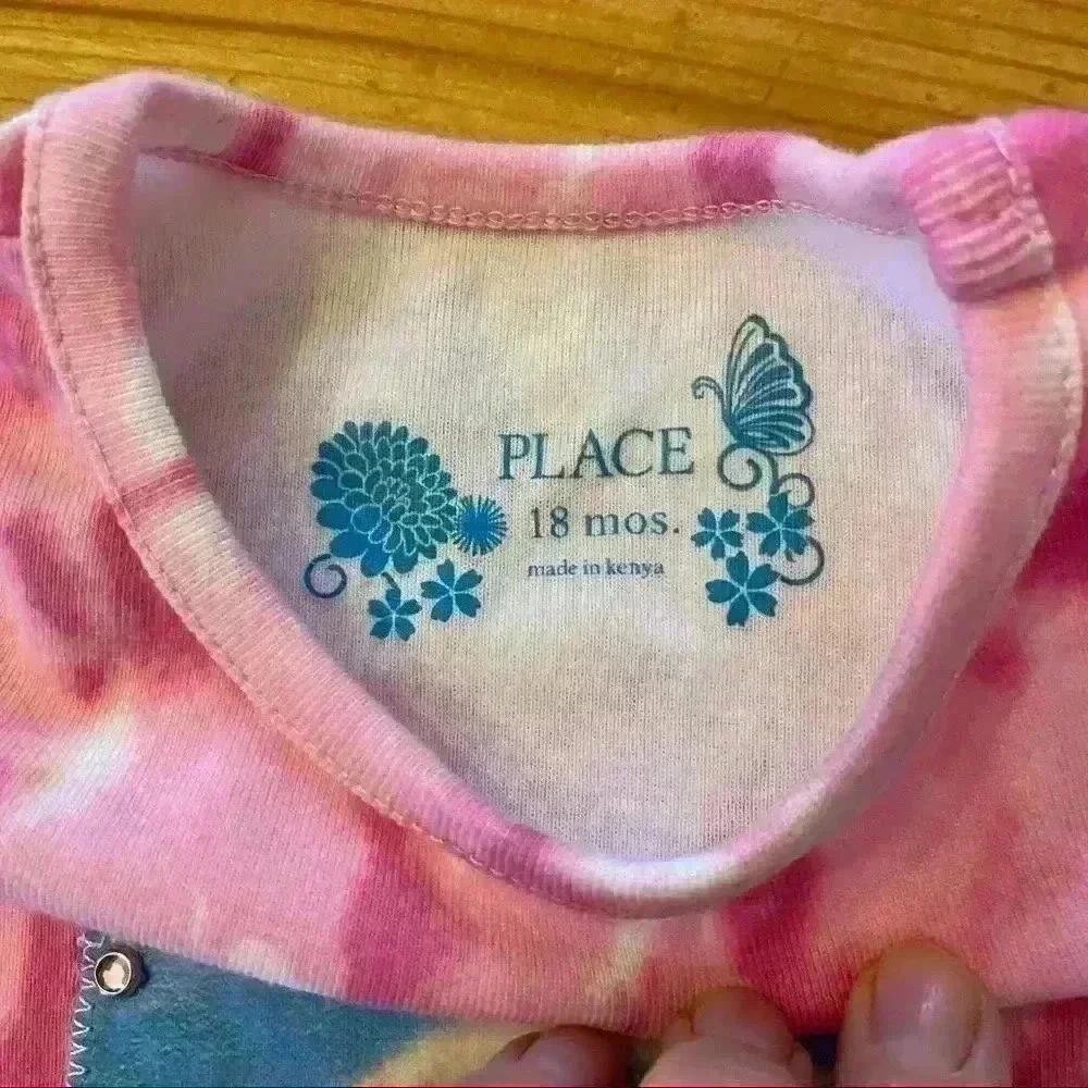 Tie dye set with puppy patch girls 18 months